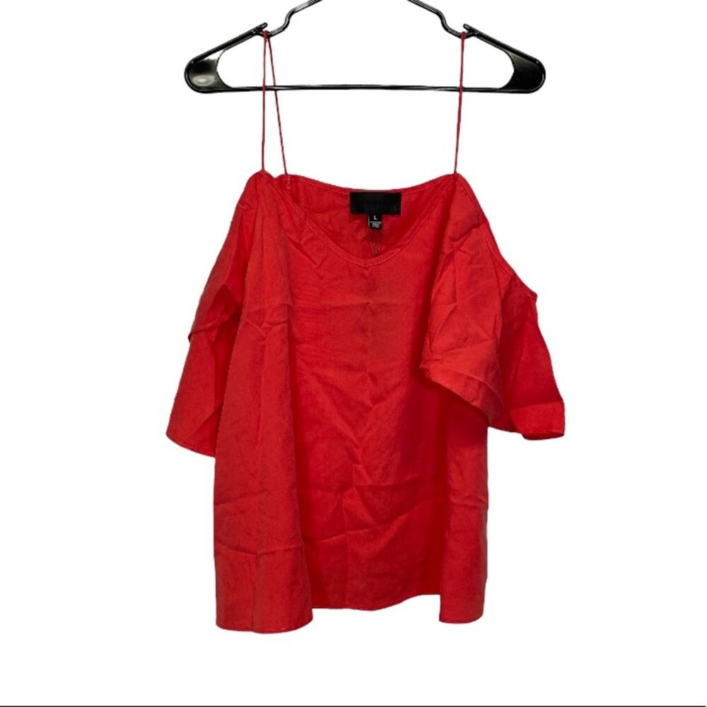 Blaque Label‎ Red Sleeveless Off the Shoulder 100% Tencel Blouse Size L